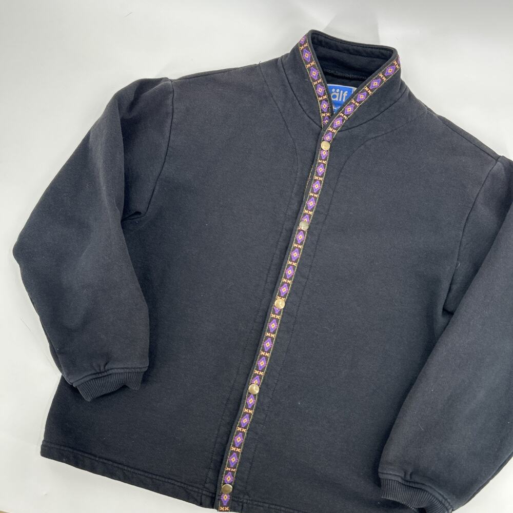 Vintage älf By Kuhl Jacket Womens Size S Black Trim Thumb Holes 90s